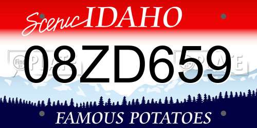 08ZD659 Idaho License Plate