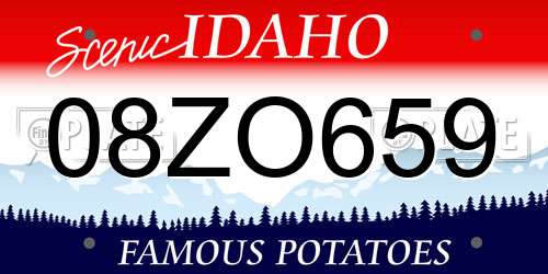 08ZO659 Idaho License Plate