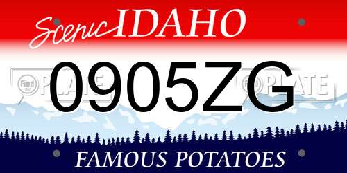0905ZG Idaho License Plate