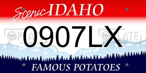 0907LX Idaho License Plate