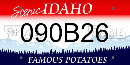 090B26 Idaho License Plate