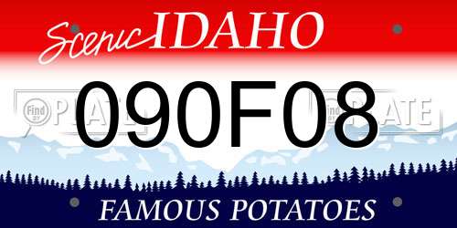 090F08 Idaho License Plate