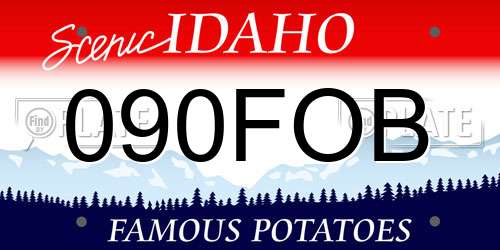 090FOB Idaho License Plate
