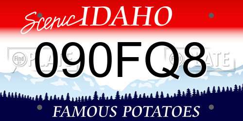 090FQ8 Idaho License Plate