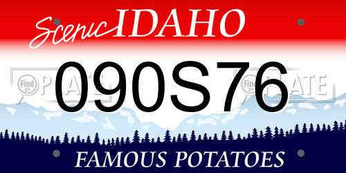 090S76 Idaho License Plate