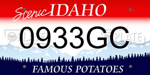 0933GC Idaho License Plate