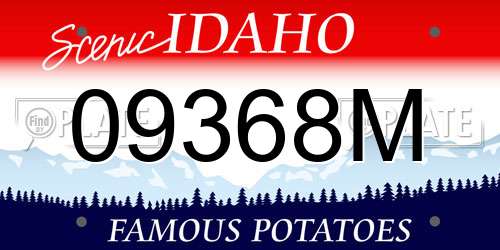 09368M Idaho License Plate