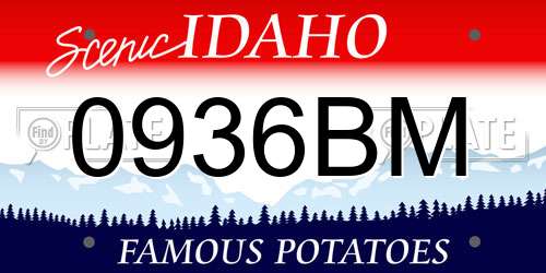 0936BM Idaho License Plate