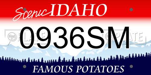 0936SM Idaho License Plate