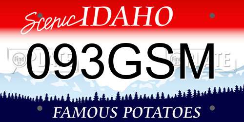 093GSM Idaho License Plate