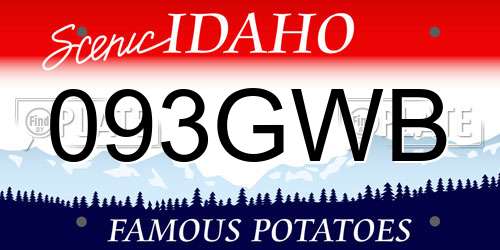 093GWB Idaho License Plate