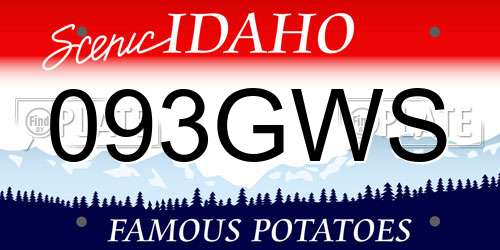 093GWS Idaho License Plate
