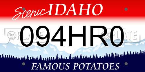 094HR0 Idaho License Plate