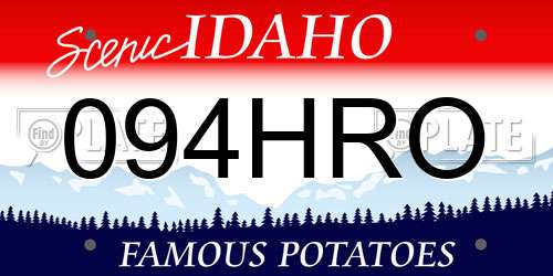 094HRO Idaho License Plate