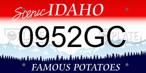 0952GC Idaho License Plate