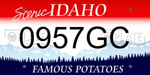 0957GC Idaho License Plate