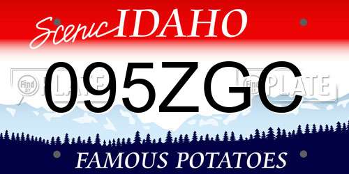 095ZGC Idaho License Plate
