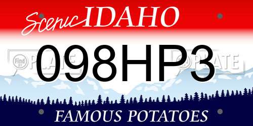 098HP3 Idaho License Plate