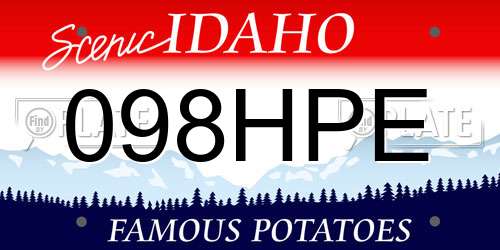 098HPE Idaho License Plate