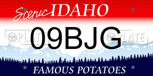 09BJG Idaho License Plate