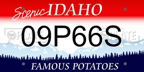 09P66S Idaho License Plate