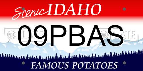 09PBAS Idaho License Plate
