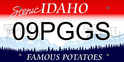 09PGGS Idaho License Plate