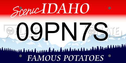 09PN7S Idaho License Plate