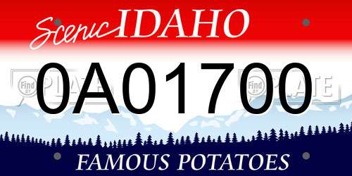 0A01700 Idaho License Plate