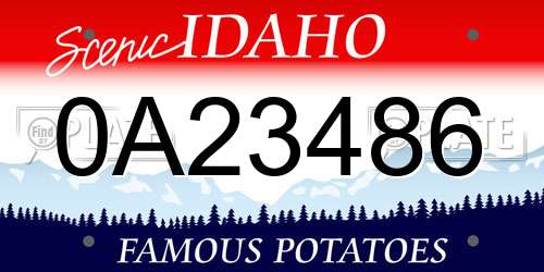 0A23486 Idaho License Plate