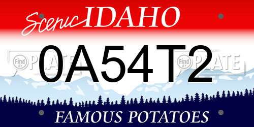 0A54T2 Idaho License Plate