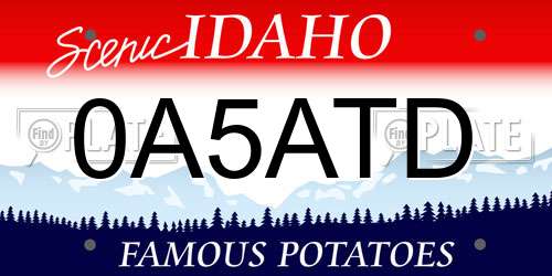 0A5ATD Idaho License Plate