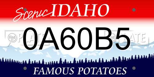 0A60B5 Idaho License Plate