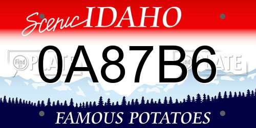0A87B6 Idaho License Plate