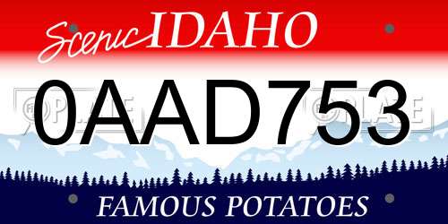0AAD753 Idaho License Plate