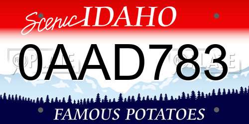 0AAD783 Idaho License Plate