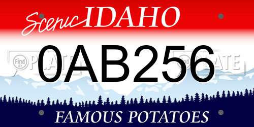 0AB256 Idaho License Plate