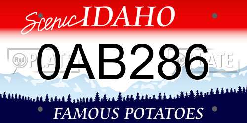 0AB286 Idaho License Plate