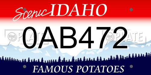 0AB472 Idaho License Plate