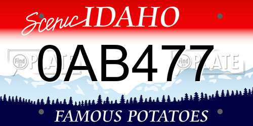 0AB477 Idaho License Plate