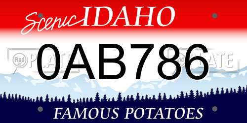 0AB786 Idaho License Plate