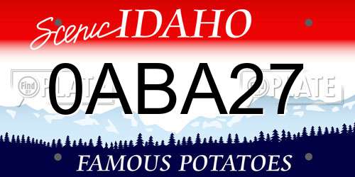 0ABA27 Idaho License Plate