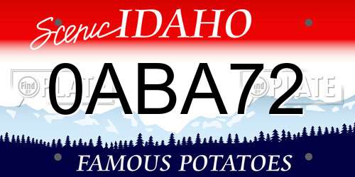 0ABA72 Idaho License Plate