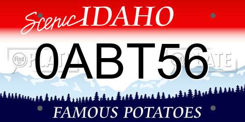 0ABT56 Idaho License Plate