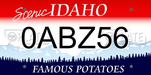 0ABZ56 Idaho License Plate