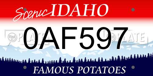 0AF597 Idaho License Plate