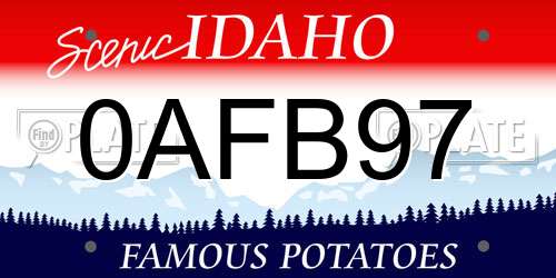0AFB97 Idaho License Plate