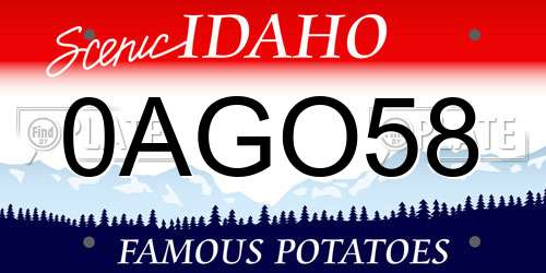 0AGO58 Idaho License Plate