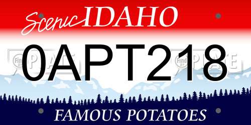0APT218 Idaho License Plate