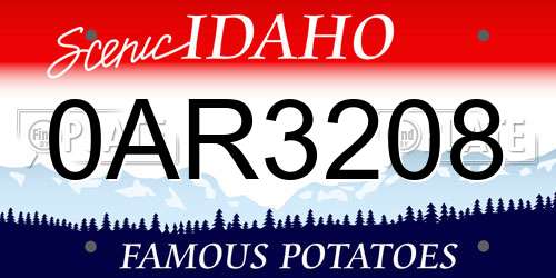0AR3208 Idaho License Plate